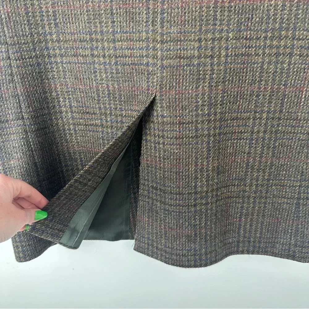 Robert Stock Classics Men’s Sport‎ Coat Size 42 Long Brown Plaid Tweed Old Money